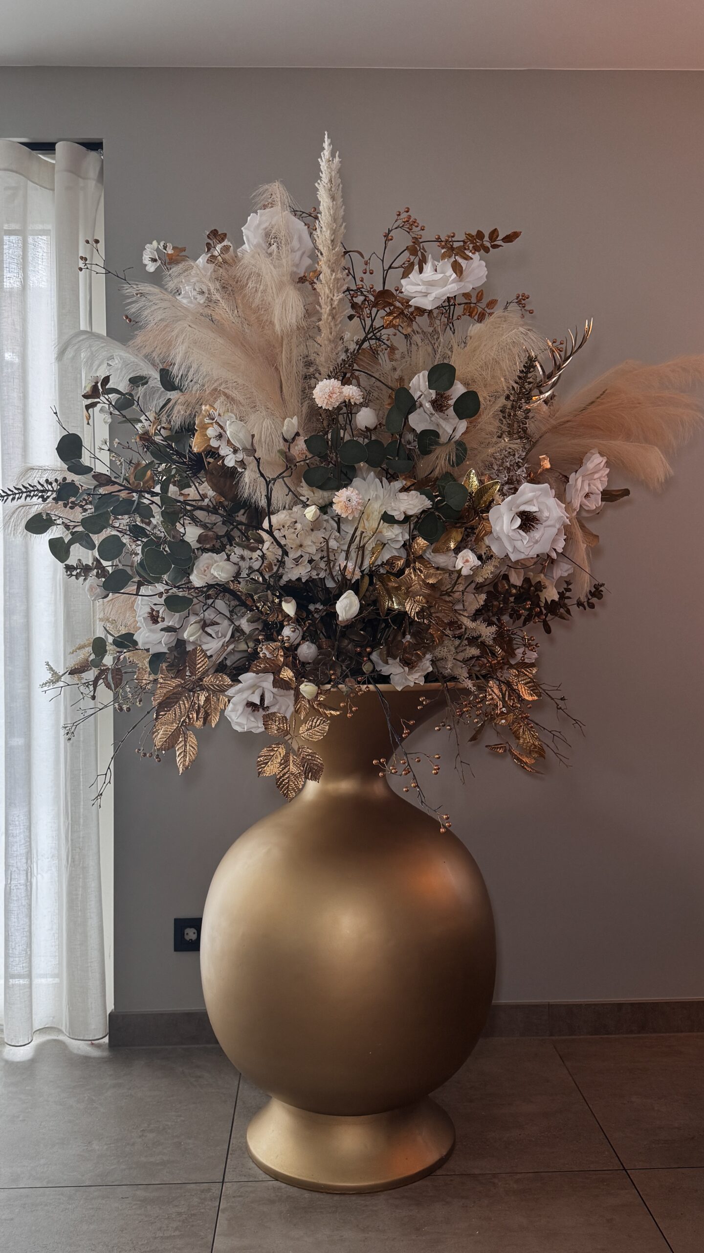 The Silk Gallery - Silk-Ka zijden boeket creme wit goud